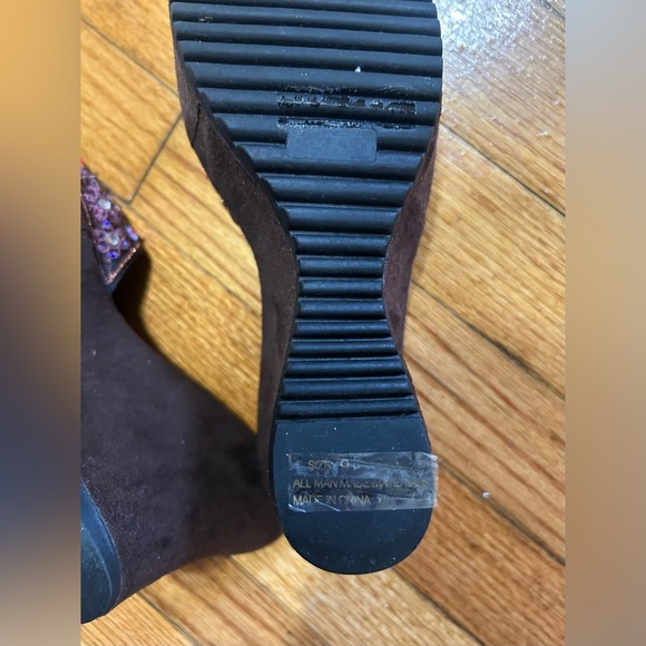 Vintage Y2k "charlotte Russe" Embroidered Embellished Sandals Wedges Size Size 9 - Picture 13 of 13